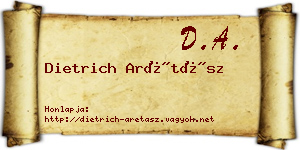 Dietrich Arétász névjegykártya